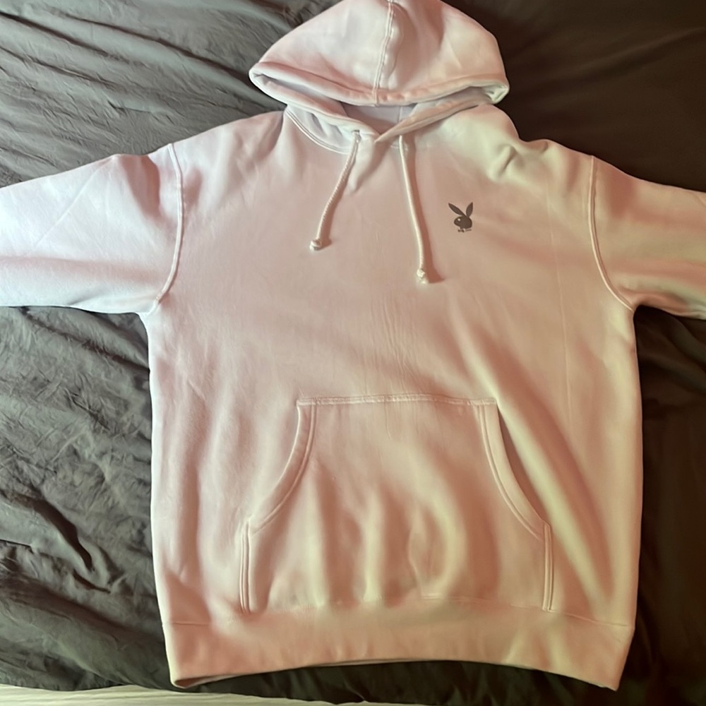 White Playboy Hoodie Size L